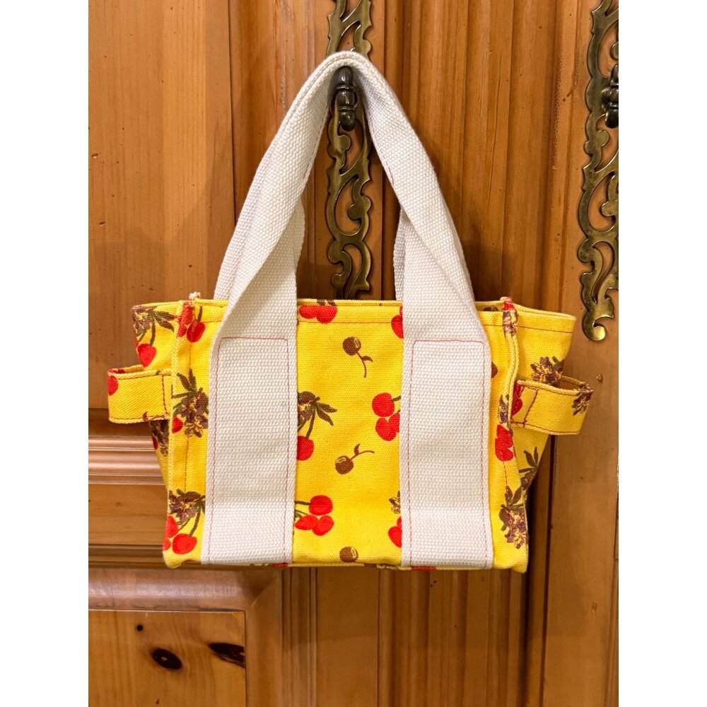 Urban Outfitters BDG Yellow Cherry Floral Serena Mini Canvas Tote Bag Y2K - Picture 4 of 5